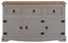 Sideboard RAMON Landhausstil Kommode Kiefer massiv grau Produktbild-Vorschau 2