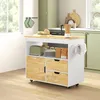 Chariot de cuisine HOMCOM avec plan de travail, tiroirs et Voir les images du produit 2