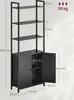 VASAGLE Bücherregal, 6 Ebenen, Regal, Standregal mit Türen, Produktbild-Vorschau 4