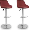 Aga 2er Set Barhocker Dunkelrot aus Kunstleder 360° drehbar Produktbild-Vorschau 1