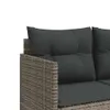 vidaXL Sonnenliege mit Kissen Grau Poly Rattan Produktbild-Vorschau 7