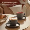 Cosumy Cappuccino Tassen mit Untertassen 4er Set Bunt Produktbild-Vorschau 2