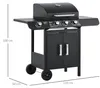 Outsunny Gasgrill BBQ Grillwagen mit 4 Brennern Schrank Produktbild-Vorschau 3