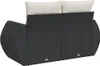 Gartensofa mit Kissen 2-Sitzer Schwarz Poly Rattan Produktbild-Vorschau 6