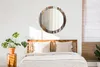 Ø80cm Spiegel - Glasrahmen mit Aufdruck - Wandspiegel Produktbild-Vorschau 4
