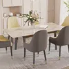 A dining room scene with a marble-look table and chairs. Produktbild-Vorschau
