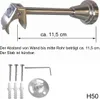 A product image showing a curtain rod bracket with measurement and included hardware. Produktbild-Vorschau
