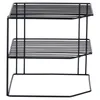 A black metal three-tiered corner shelf. Náhled obrázku produktu