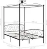 Struttura letto a baldacchino in metallo nero 120 x 200 cm Anteprima dell’immagine prodotto 5