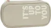 A light gray pencil case with white text on it. Produktbild-Vorschau