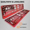 2 Kennzeichenhalter Rot - Chrom Kennzeichenhalterung Halter Produktbild-Vorschau 7