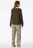 Schiesser Damen Schlafanzug lang Gr. 38  oliv Produktbild-Vorschau 8