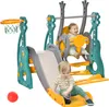 HOMCOM Toboggan et balançoire pour enfants 4 en 1, aire de Voir les images du produit 1