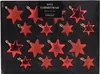 16tlg Weihnachtskugel Christbaumkugeln Baumkugel Set Sterne Rot Produktbild-Vorschau
