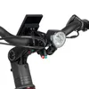 A close-up view of an e-bike's handlebars, showing the display, headlight, and wiring. Produktbild-Vorschau
