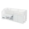 MODFU Hochbett Kinderbett 90x200cm mit Schrank und Produktbild-Vorschau 9