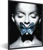 MuchoWow® Gerahmtes Poster Frau - Schmetterling - Blau Produktbild-Vorschau 1