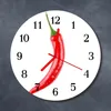 Glasuhr Wanduhr Küchenuhr Echt-Glas 30fi cm Chilischote rot Produktbild-Vorschau 2
