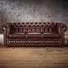 3 Sitzer Couch Polster Chesterfield Antik Braun Sofa Produktbild-Vorschau 5
