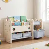 COSTWAY 2 in 1 Bücherregal Kinder, 2-stufiges Kinderregal Produktbild-Vorschau 2