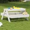 Picknicktisch für Kinder Weiß 88x97x52 cm Massivholz Kiefer Produktbild-Vorschau 2