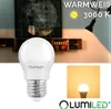 A product image featuring an LED light bulb and marketing text. Produktbild-Vorschau
