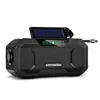 A black solar-powered emergency radio with a built-in flashlight and display screen. Podgląd zdjęcia produktu