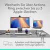 A desk setup with a monitor and laptop, showcasing a Logitech mouse and keyboard. Produktbild-Vorschau