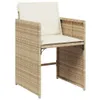 11-tlg. Garten-Essgruppe mit Kissen Beige Poly Rattan Produktbild-Vorschau 5