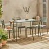 Set tavolo da giardino in acciaio con 4 sedie, 120cm, Verde Anteprima dell’immagine prodotto 7