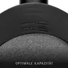 A close-up view of a black appliance with embossed markings and text. Voir les images du produit