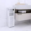 Badezimmerschrank mit 1 Tür 2 offenes Fach 22x20x75cm Weiß Produktbild-Vorschau 7