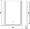 Mexen Zusa podsvícené koupelnové zrcadlo 50 x 70 cm, LED Náhled obrázku produktu 6