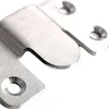 A close-up view of two interlocking metal furniture connectors. Produktbild-Vorschau