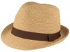 Knautschbarer Borten-Trilby Strohhut von Hut-Breiter in beige
