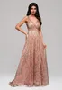 Ombre Abendkleid mit Glitzer-Stickereien und tiefem Produktbild-Vorschau 1
