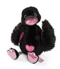 A black plush swan toy with pink accents sits on a white background. Náhled obrázku produktu