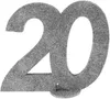 XXL Tischdeko Zahl 20 Geburtstag Silber Glitzer 1 Stück  Produktbild-Vorschau 1