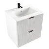 A white bathroom vanity with a sink and a black faucet, set against a white background. Podgląd zdjęcia produktu