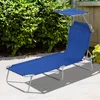 Outsunny Sonnenliege mit Dach klappbar Gartenliege mit Produktbild-Vorschau 2