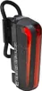 A black and red bicycle rear light is shown against a white background. Podgląd zdjęcia produktu