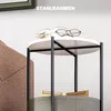 HOMCOM bijzettafel, salontafel met mand van stof, ronde Productafbeelding-voorbeeld 5