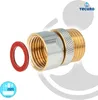 A close-up product shot of a plumbing fitting with a washer, on a white and gray background. Produktbild-Vorschau