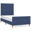 The Living Store Bettgestell mit Kopfteil Blau 90x190 cm Produktbild-Vorschau 2