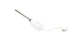 A white electric heating element with a silver heating rod and a white coiled power cord, isolated on a white background. Anteprima dell’immagine prodotto