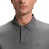 Boss Orange grau Polo Langarm Slim Fit Baumwolle Produktbild-Vorschau 3