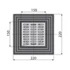 AlcaDrain Bodenablauf 150×150/110 mm mit einem senkrechten Produktbild-Vorschau 8