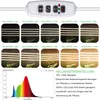 A product image showing a plant grow light controller and various brightness settings for a plant grow light, along with a light spectrum graph. Produktbild-Vorschau