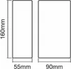 A diagram showing the dimensions of two rectangular objects. Voir les images du produit