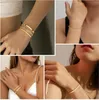 Finrezio 3-5 Stück Armband Damen Gold 14 Karat Vergoldet Produktbild-Vorschau 4